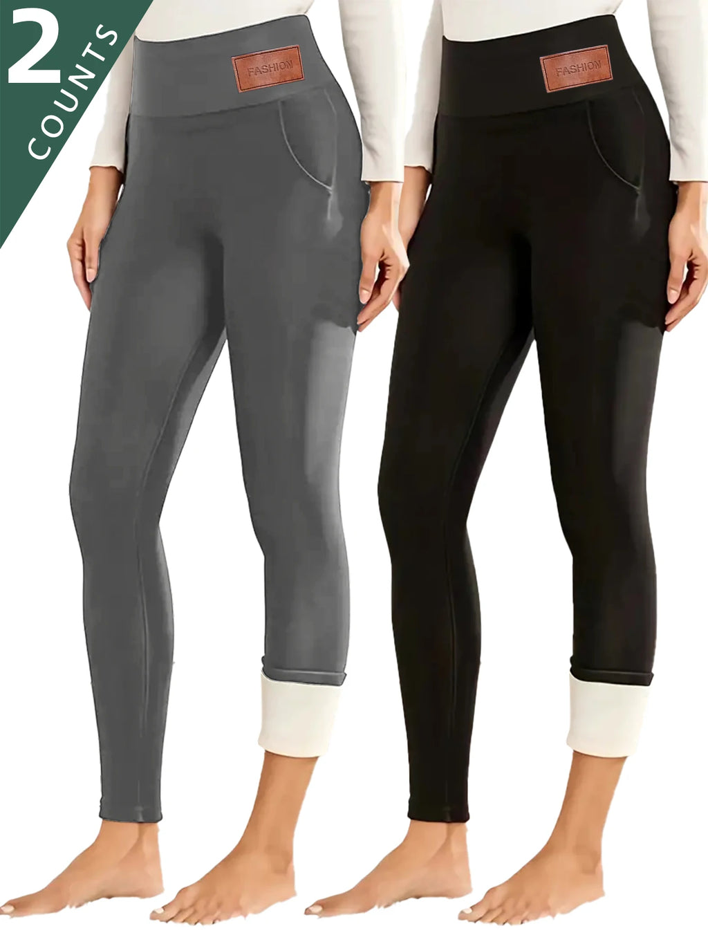 Women's 4-Pack High-Waisted Fleece-Lined