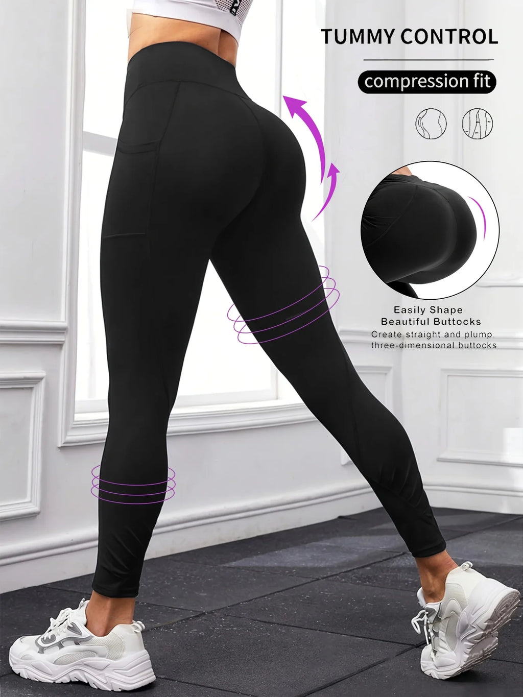 Cozy & Flexible! Women's Black Plus Size