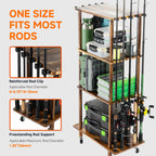 Fishing 10 Rods Rack 3 Tier Fishing Storage