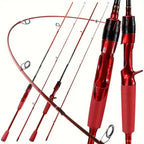 180cm Carbon Fiber Fly Fishing Rod - Red EVA Grip & Ceramic Guide Rings, Ultralight Durable Design for Freshwater/Marine Use