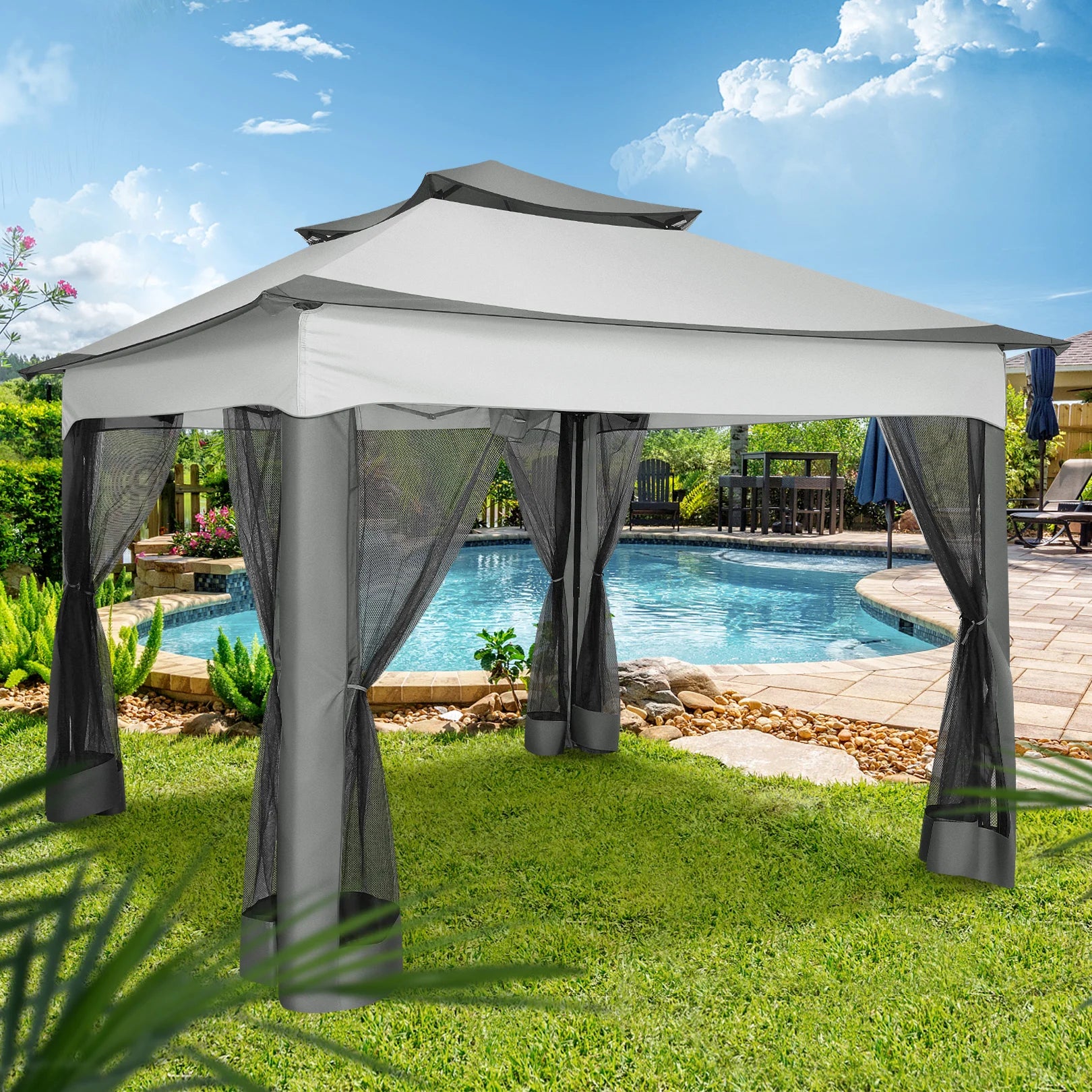 10x10ft Pop Up Canopy Gazebo Tent  Waterproof