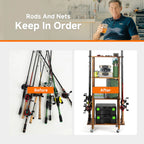 Fishing 10 Rods Rack 3 Tier Fishing Storage
