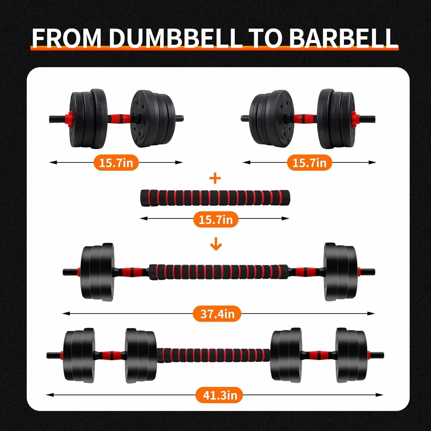 Adjustable Dumbbell to Barbell Set