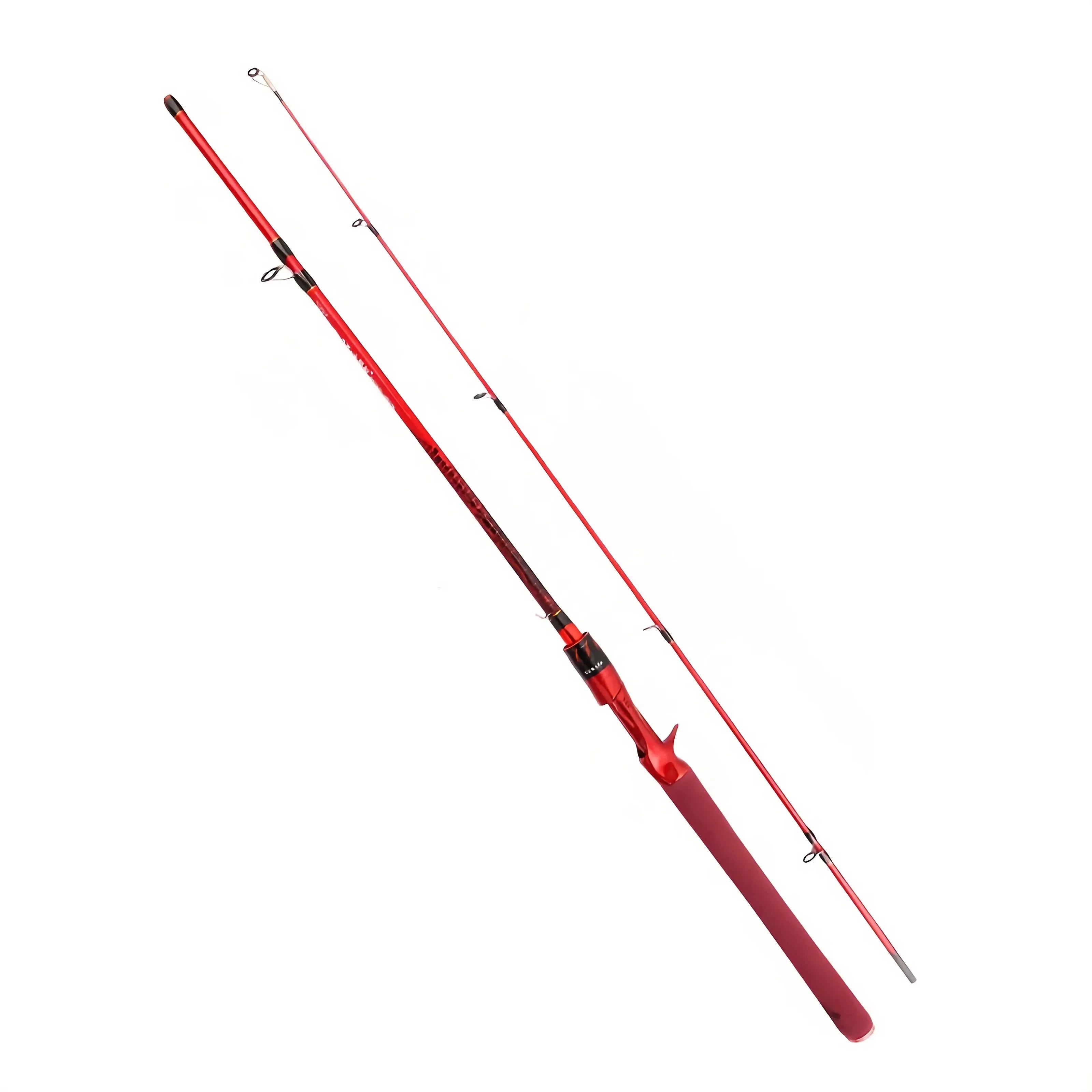180cm Carbon Fiber Fly Fishing Rod - Red EVA Grip & Ceramic Guide Rings, Ultralight Durable Design for Freshwater/Marine Use