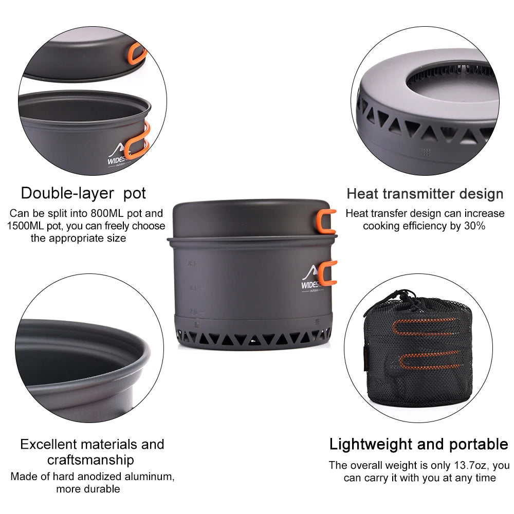 Outdoor Cooking  Travel Tableware Pot Kettle Tourist Kitchen