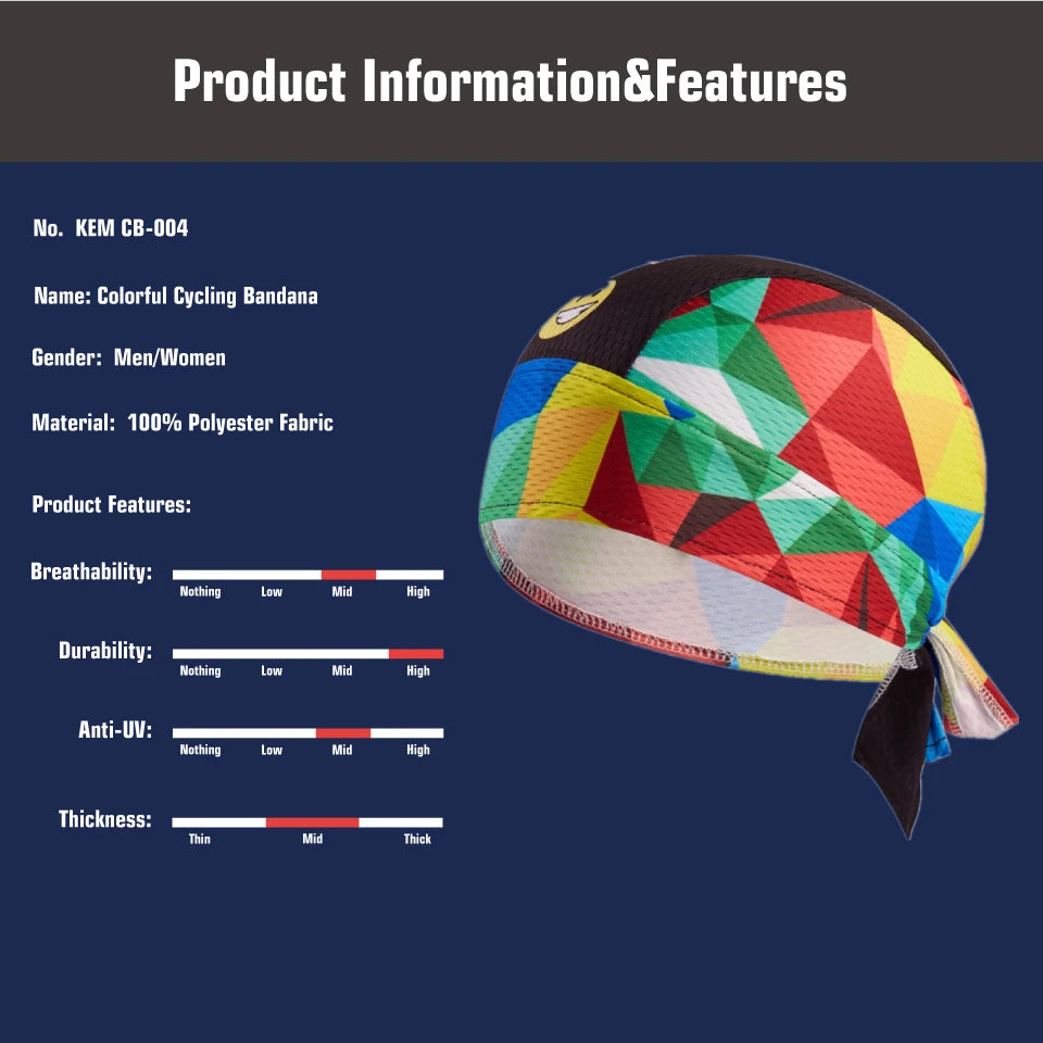 KAMALOCE Anti-UV New Design Colorful Biker Headscarf