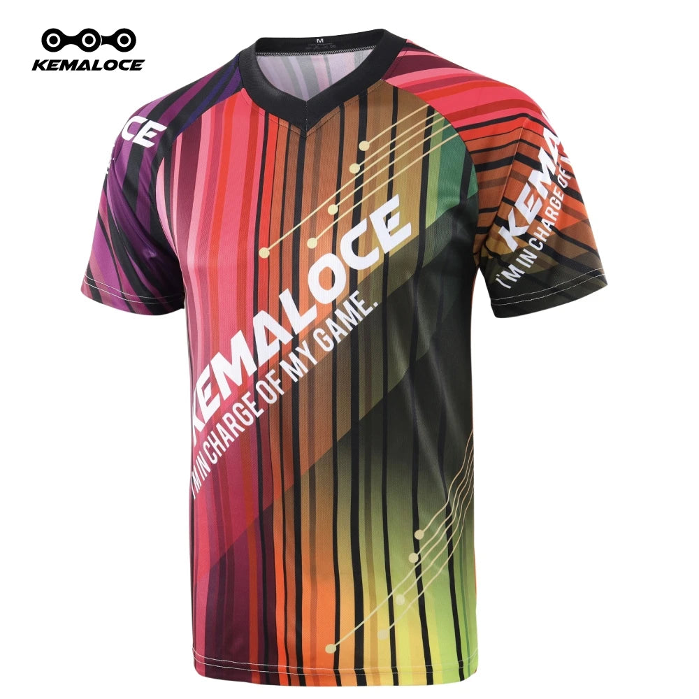 KEMALOCE Green Mtb Jersey Half Sleeves