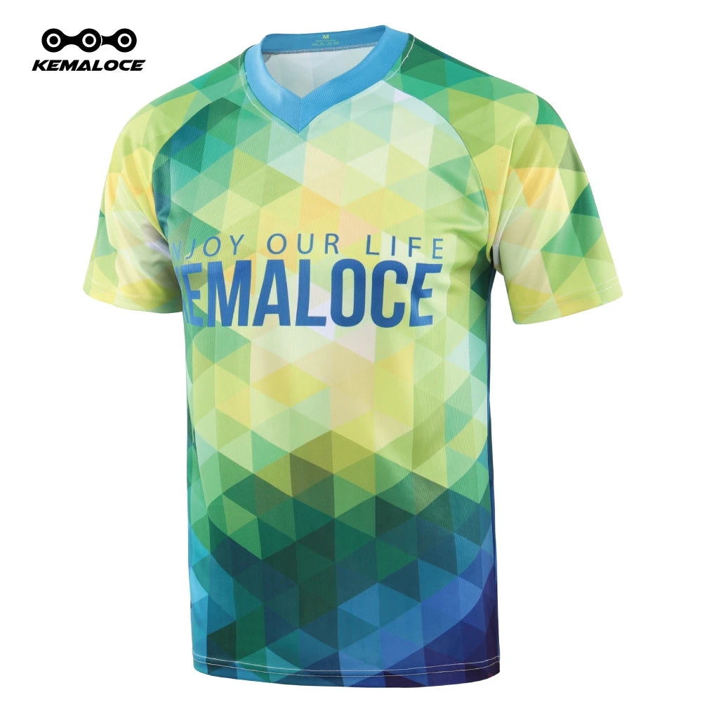 KEMALOCE Green Mtb Jersey Half Sleeves