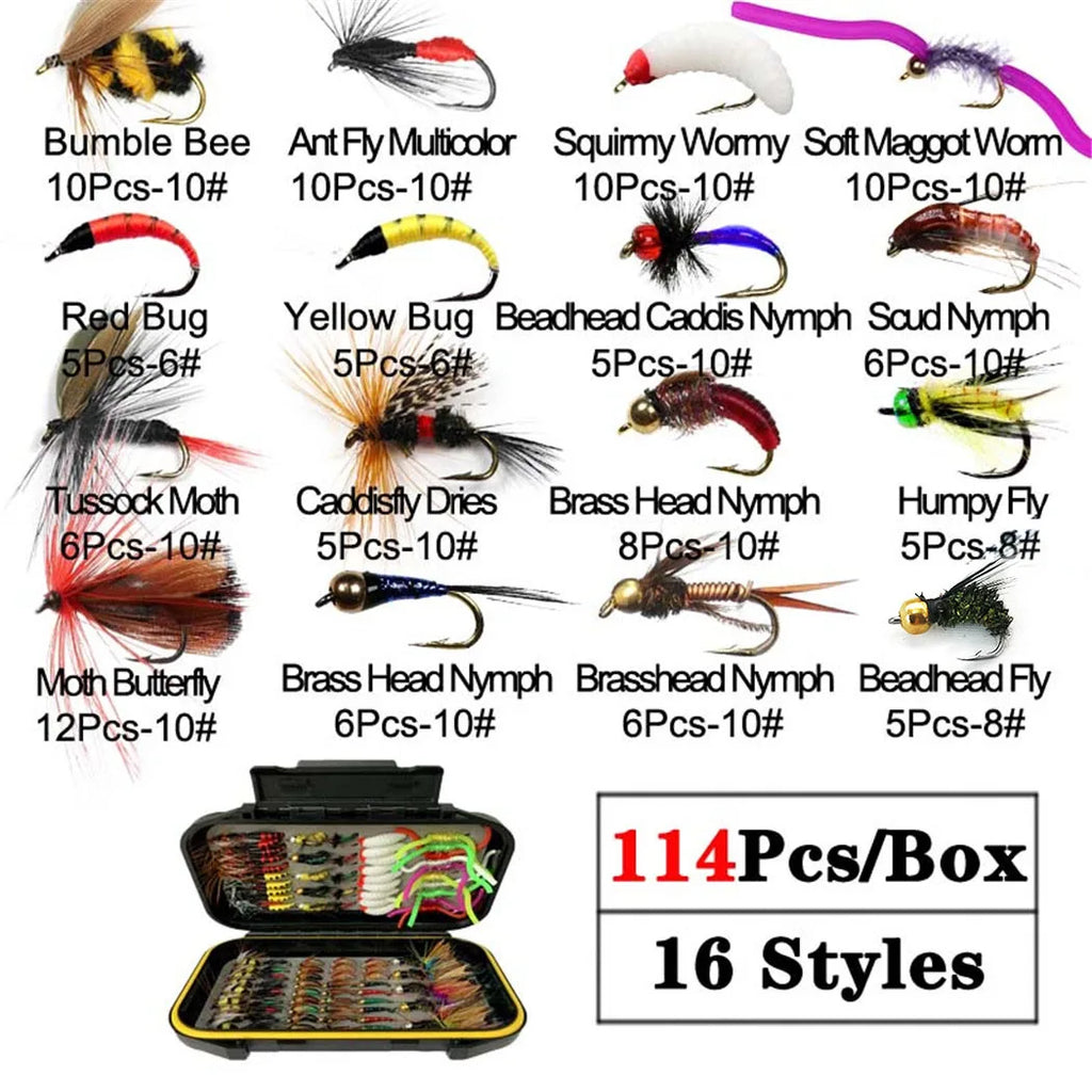 40-148Pieces/Box Trout Fly Fishing