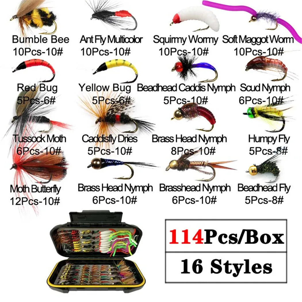 40-148Pieces/Box Trout Fly Fishing
