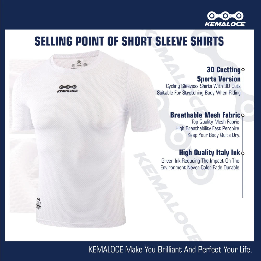 KEMALOCE Cycling Base Layer Short Sleeve