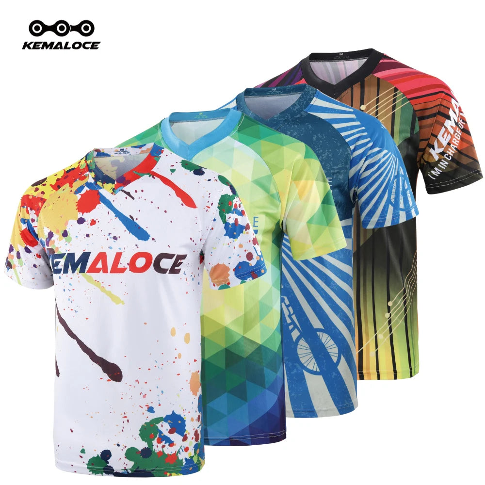 KEMALOCE Green Mtb Jersey Half Sleeves