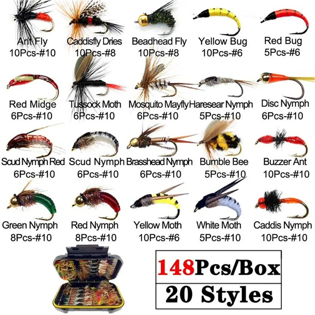 40-148Pieces/Box Trout Fly Fishing