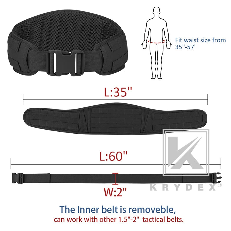Tactical Belt, Soft Wide Padded, Hunting, Multi-Functional, Quick Release