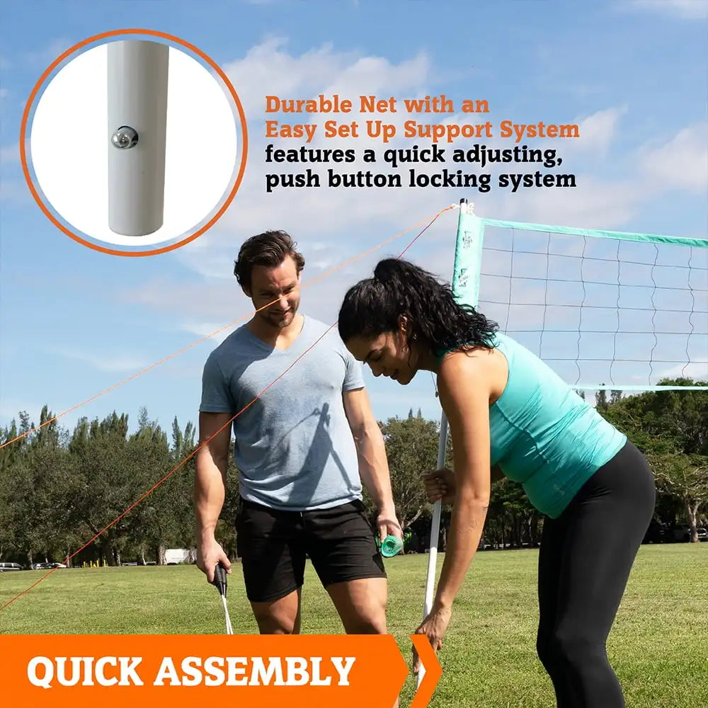 20' Outdoor Volleyball and Badminton Set