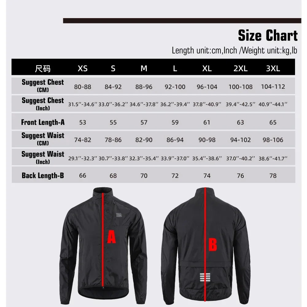 KEMALOCE Cycling Jacket Windproof Men 2025 Ultralight