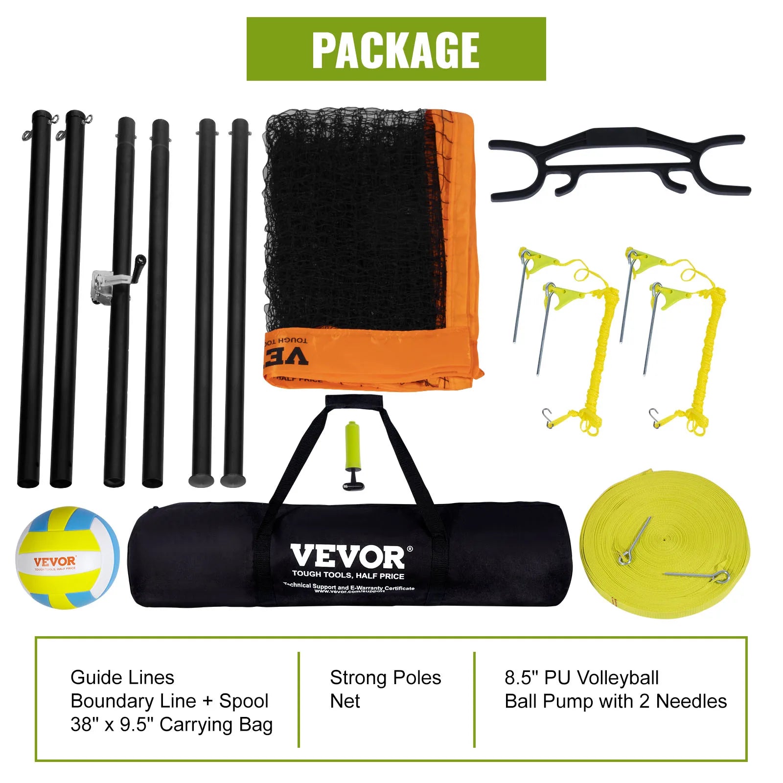 SucceBuy 1.25-1.75inch  Portable Volleyball Net System