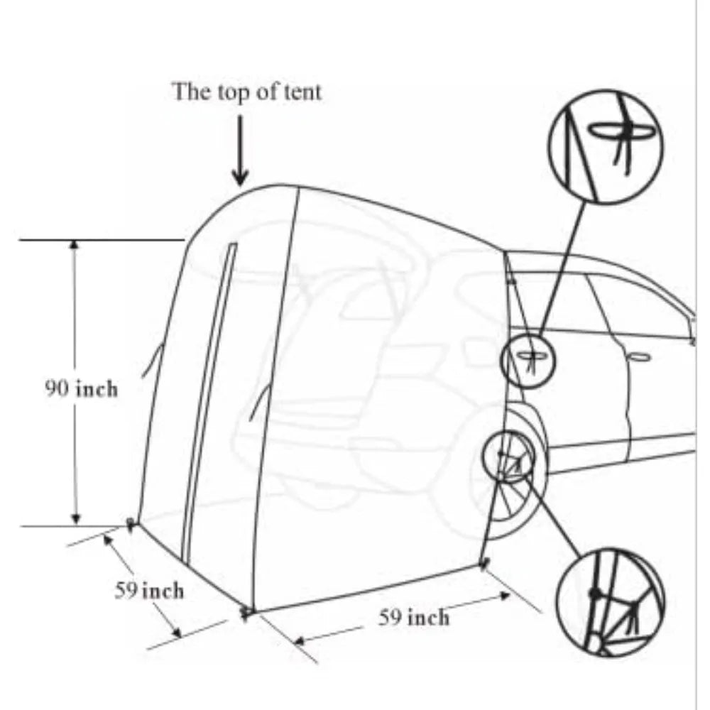 Waterproof SUV Tailgate Shelter Tent, Portable