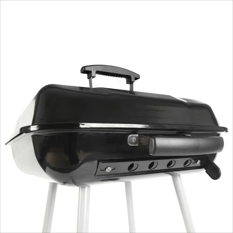 17.5" Square Steel Charcoal Grill on Wheels