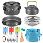 Camping Pot Set Portable Aluminum Cookware Set