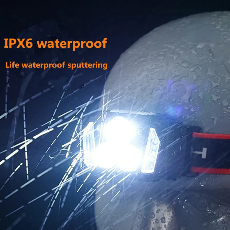 Rechargeable Induction Headlight Led Cyclinglight Flashlight Camping