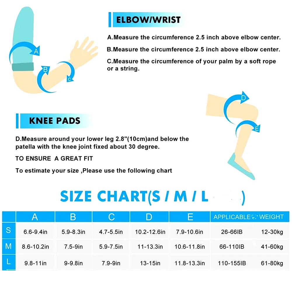 Kids/Adults Knee Elbow Pads Wrist Guards,