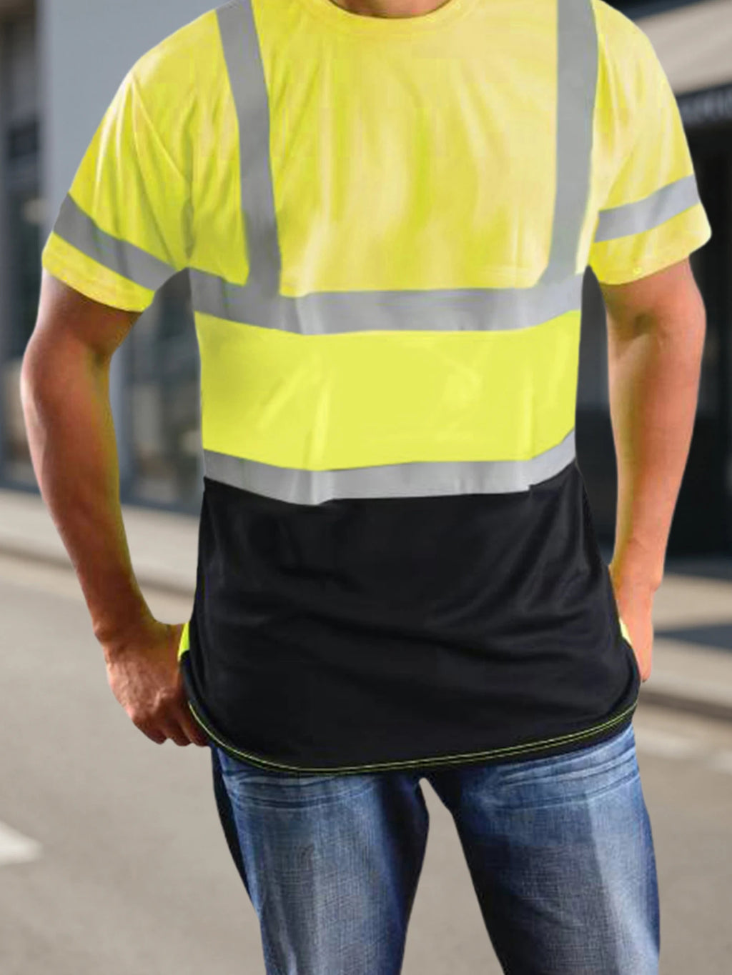 Men s Reflective Safety Short Sleeve Hi Vis