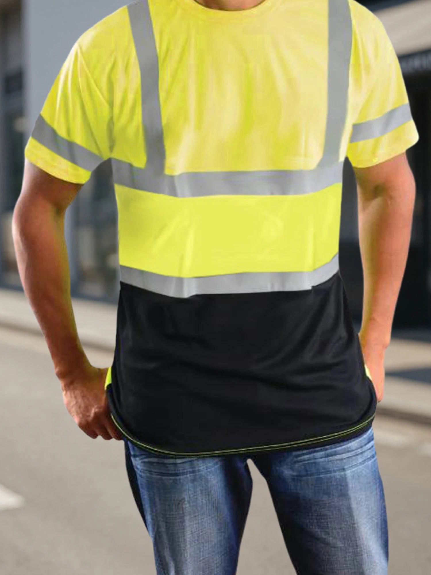 Men s Reflective Safety Short Sleeve Hi Vis
