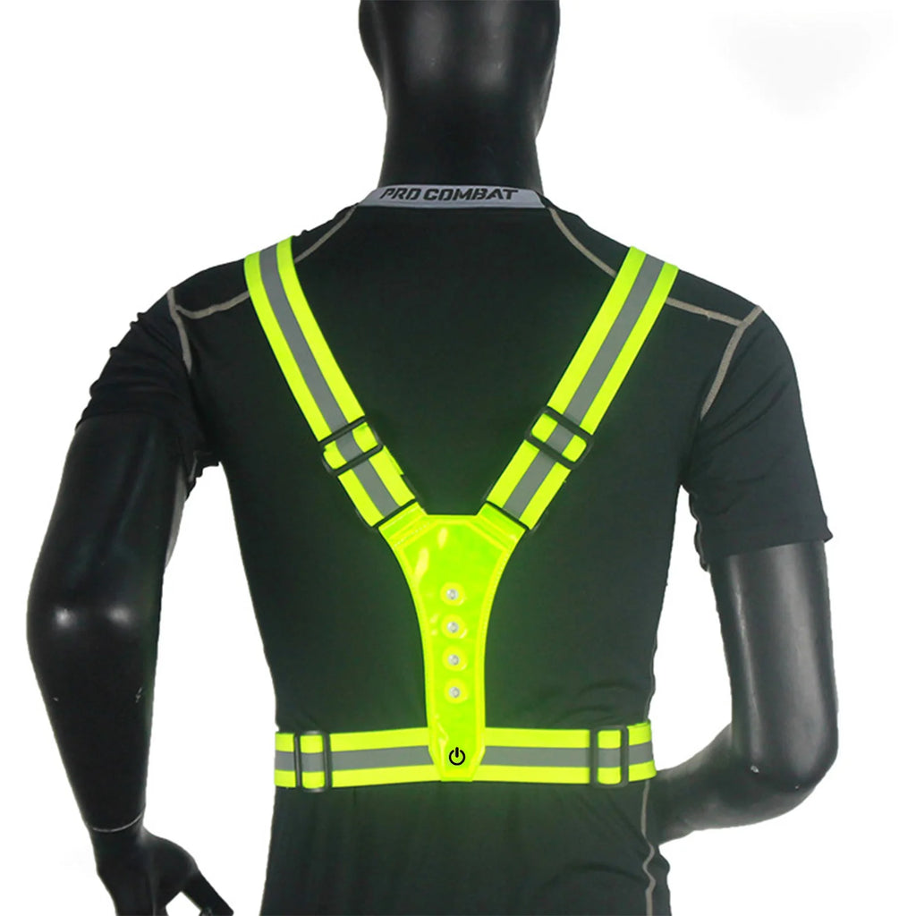 LED Reflective Running Vest Adjustable Elastic