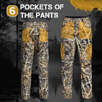 Quiet Hunting Pants Softshell Fleece-Lined Camouflage