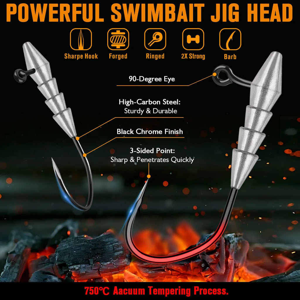 15PCS Hover Rig Jighead Swimbait Jig Heads