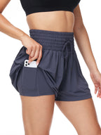 Women's 2-in-1 High Waist Running Shorts