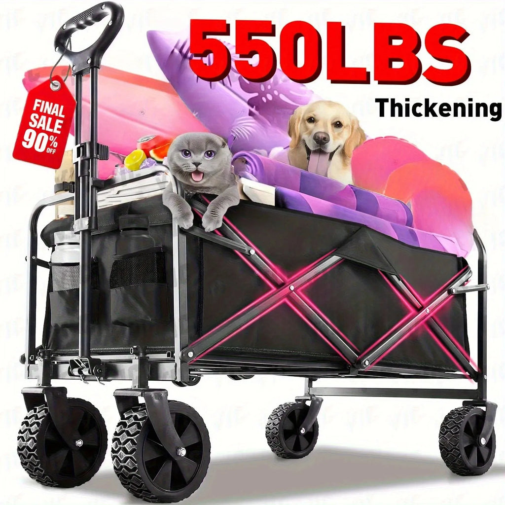 Collapsible Folding Beach Wagon Cart, Utility
