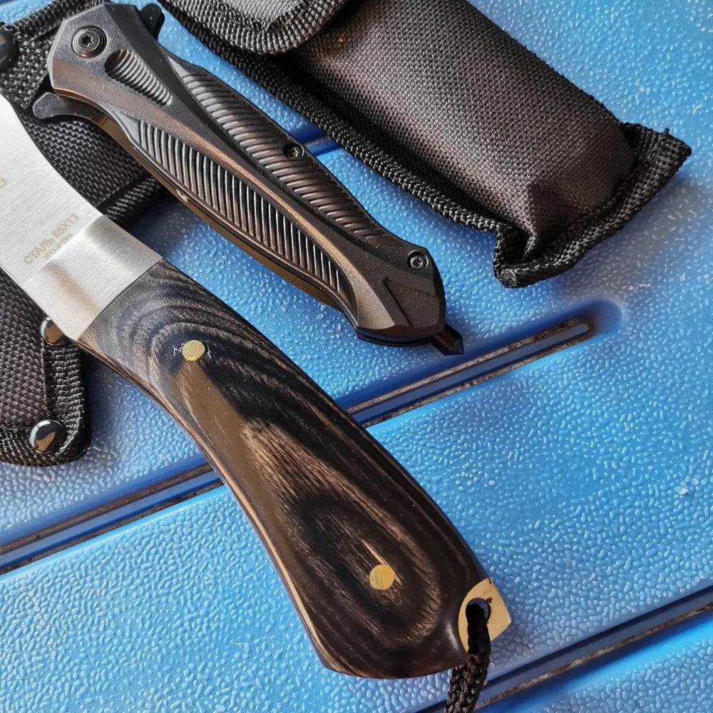 Stainless Steel Axe & Folding Knife Combo Set