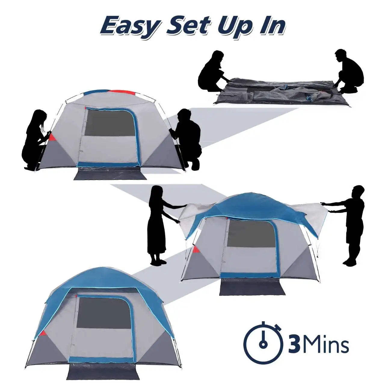 Camping Tent 4 Person to 6 Person Sunshade