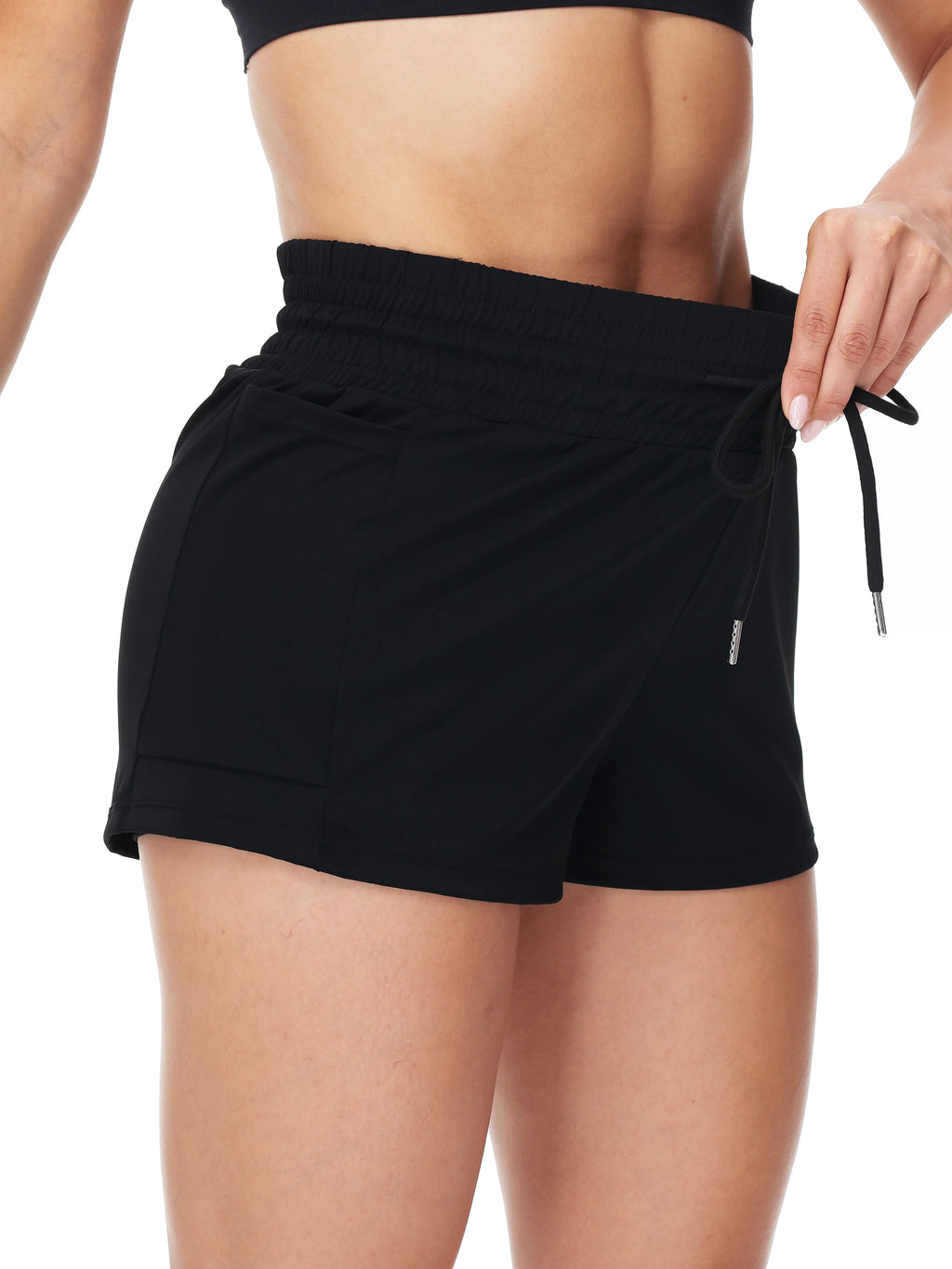 Women's High Waist Running Shorts Side Pocket