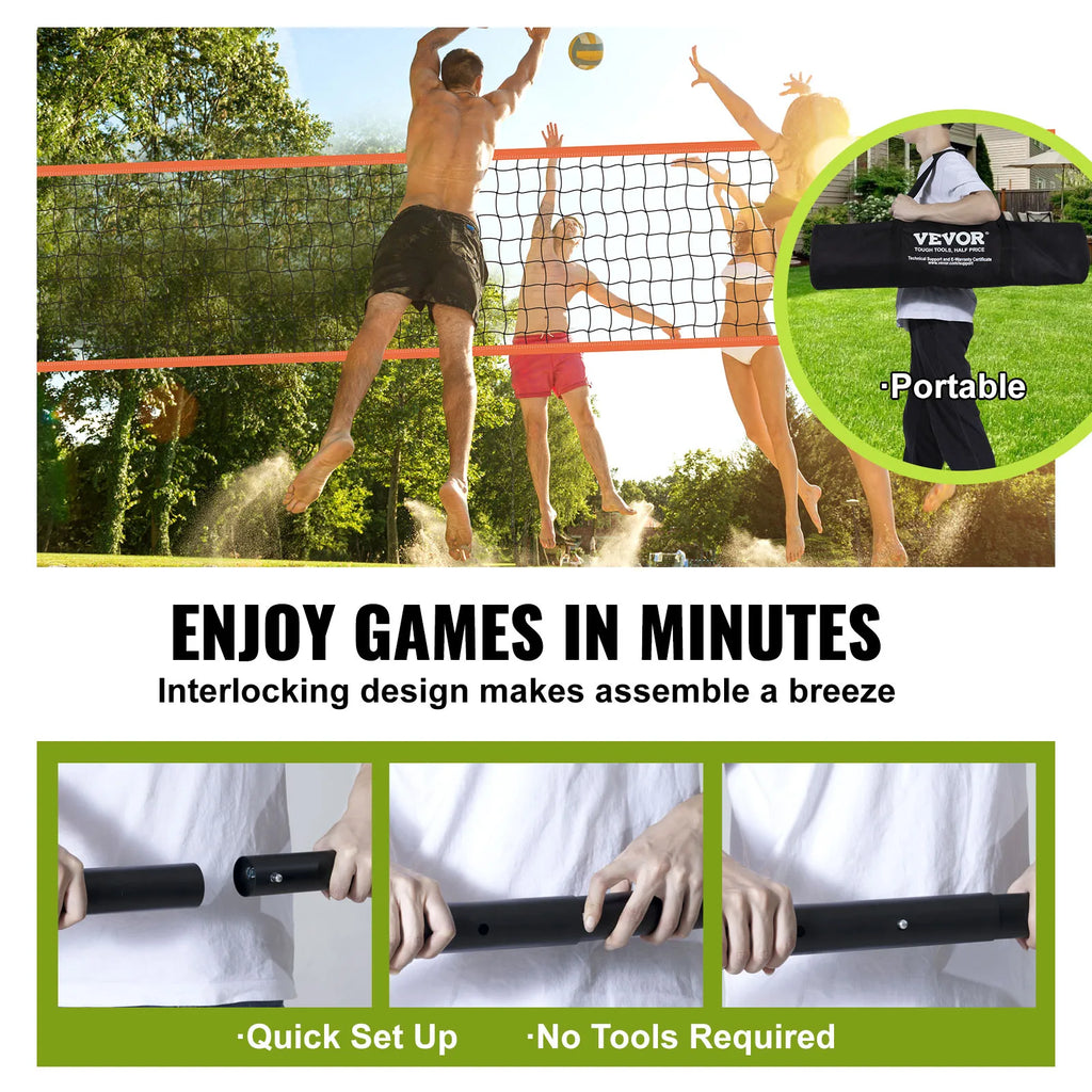 SucceBuy 1.25-1.75inch  Portable Volleyball Net System