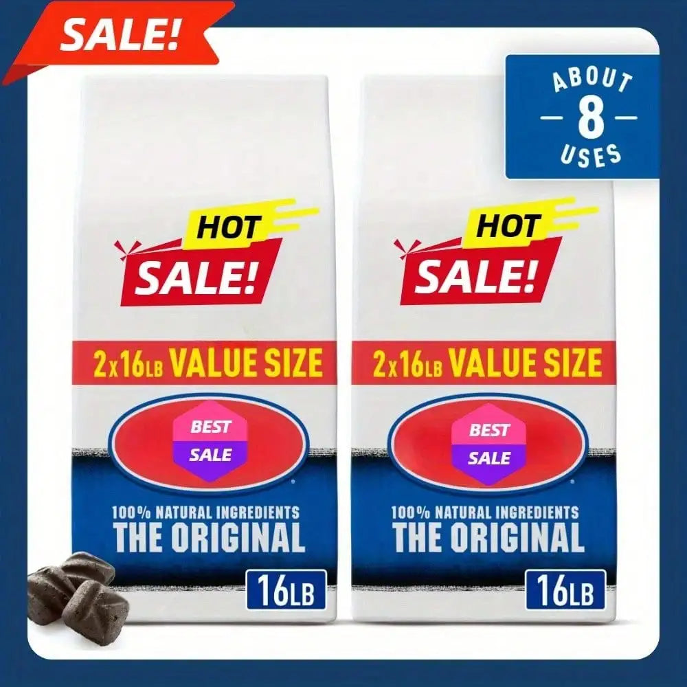 2 packs of smoked charcoal briquettes, 16 lbs,