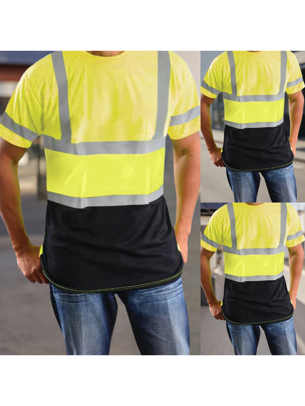Men s Reflective Safety Short Sleeve Hi Vis