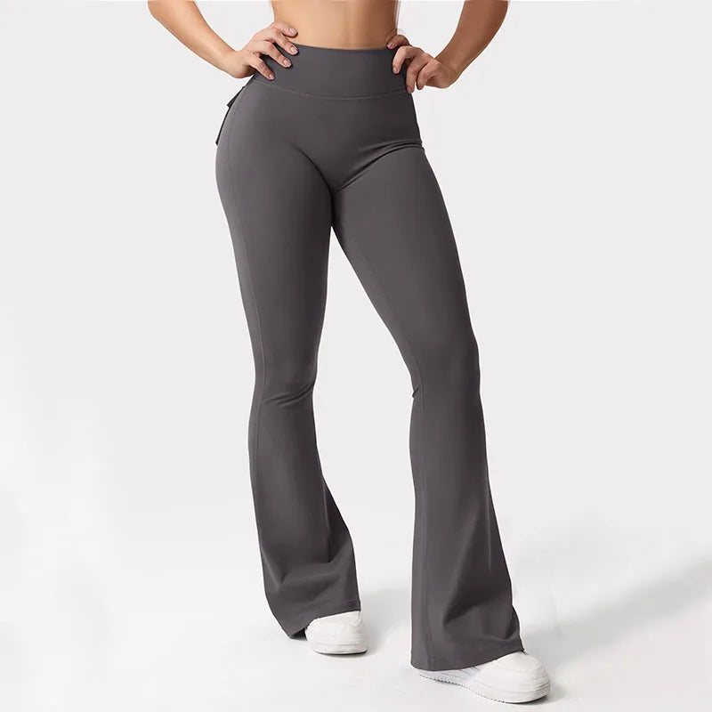 Women's Yoga Flare Trousers, High-Waisted
