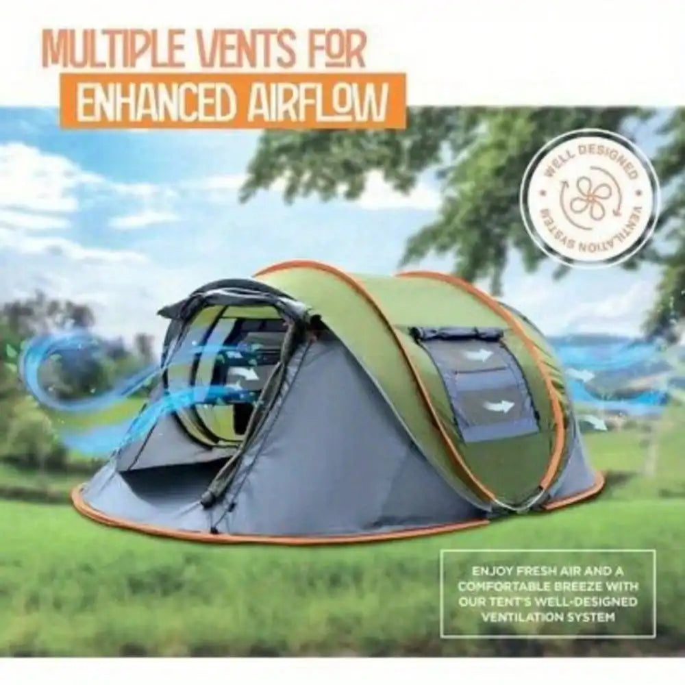 4-Person Easy Pop Up Tent, 2 Doors -