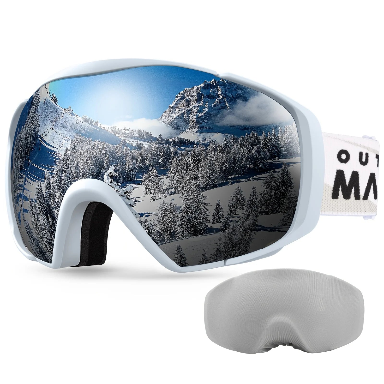 OutdoorMaster Ski Goggles with Cover Snowboard Snow Goggles OTG Anti-Fog