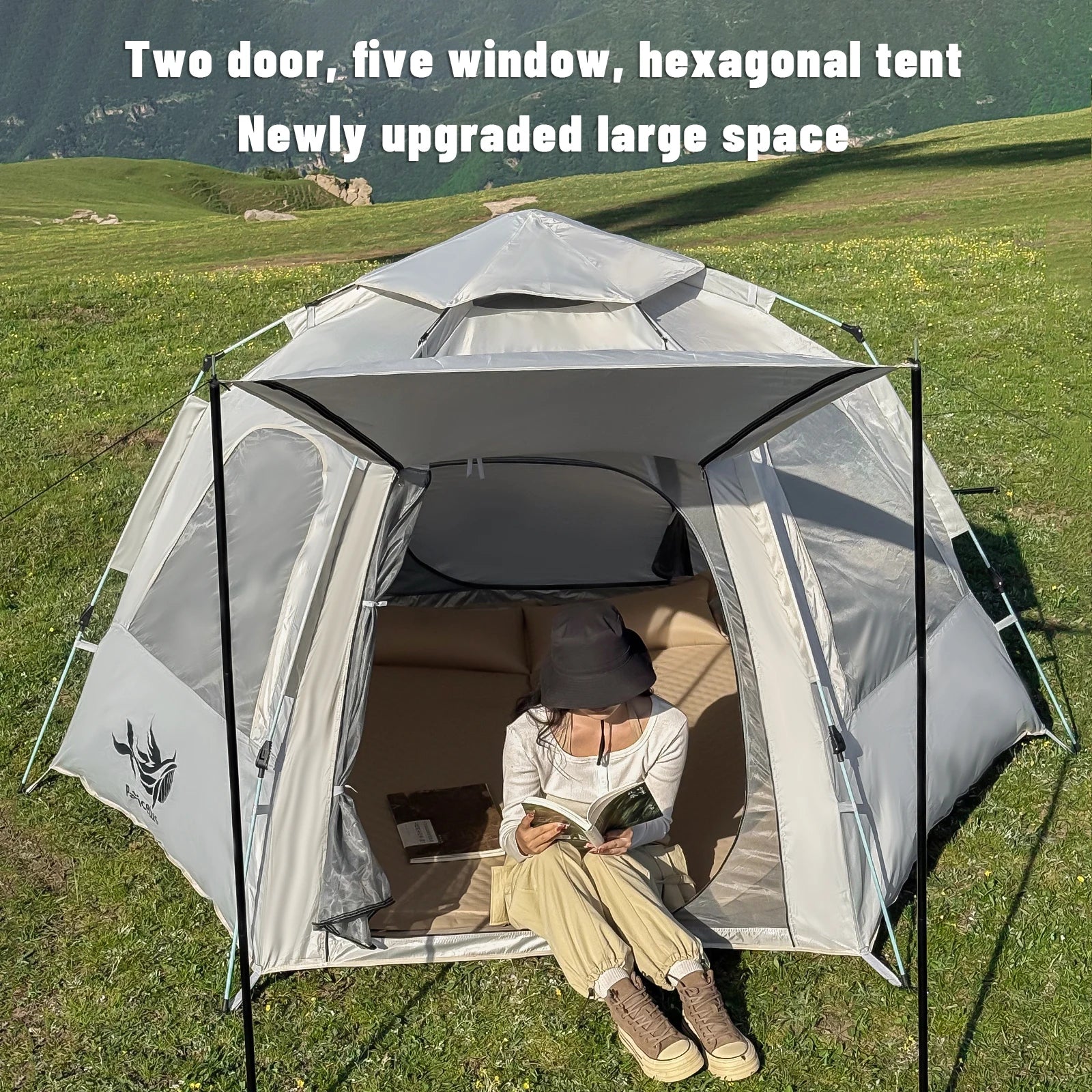 Spherical Hexagonal Camping Tent - Quick-Set Design