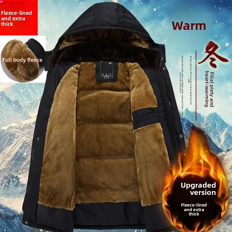 Fleece Winter Jacket for Middle-Aged,Elderly