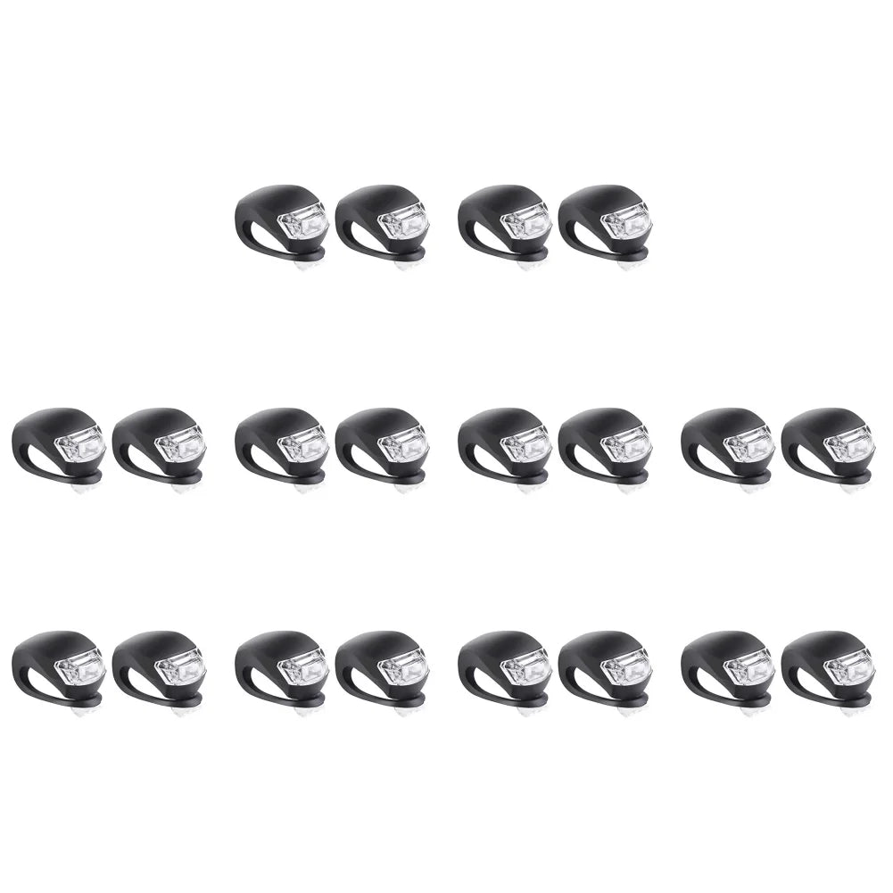 10-20PCS LED Silicone Bicycle Front Rear Light Set