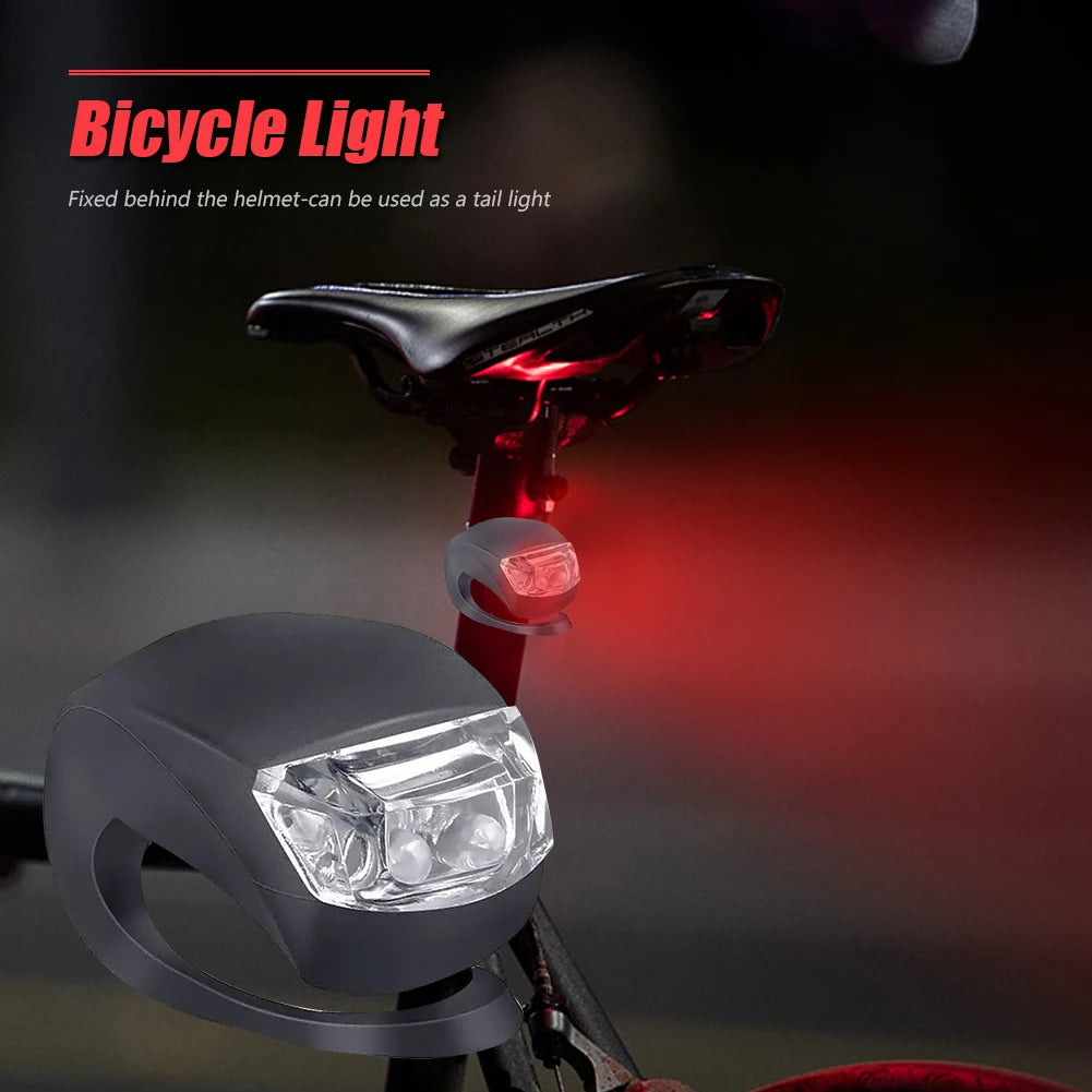 10-20PCS LED Silicone Bicycle Front Rear Light Set