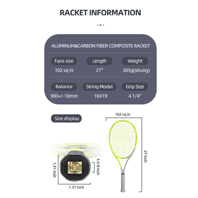 SALYWEE Gemini Composite Carbon Tennis Racket |