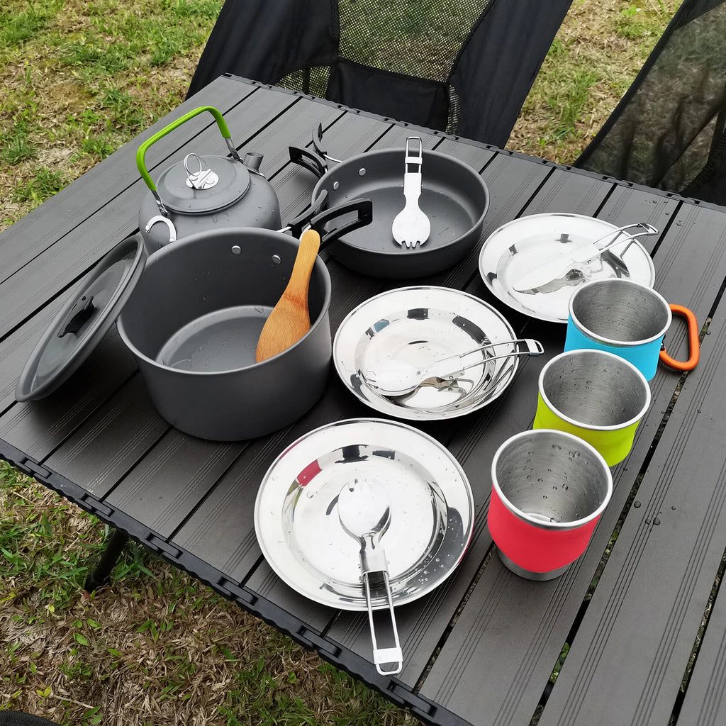 Backpacking Outdoors Camping Pot Set Portable Aluminum