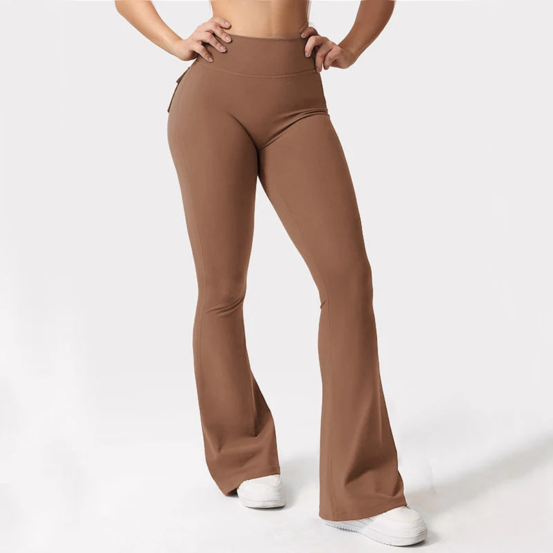 Women's Yoga Flare Trousers, High-Waisted