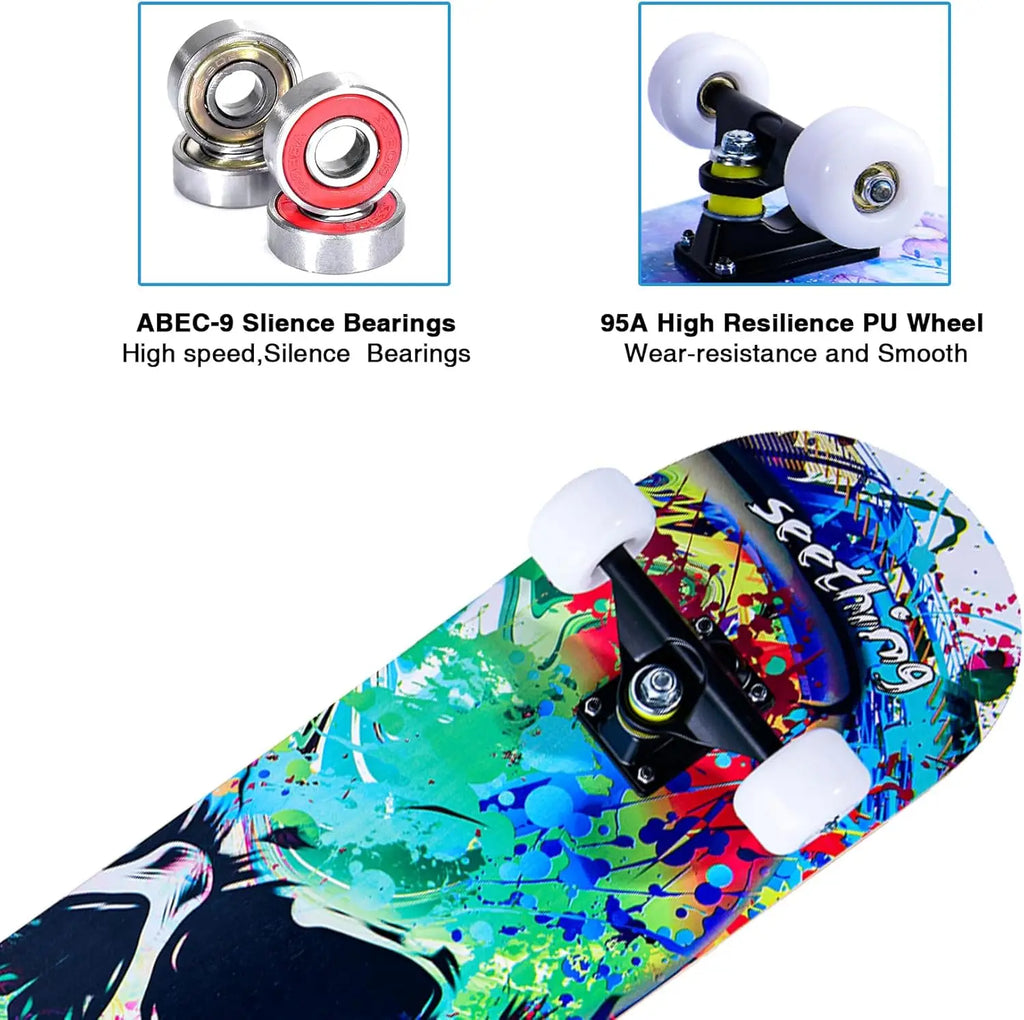 31''x8'' Complete Skateboard for All Ages